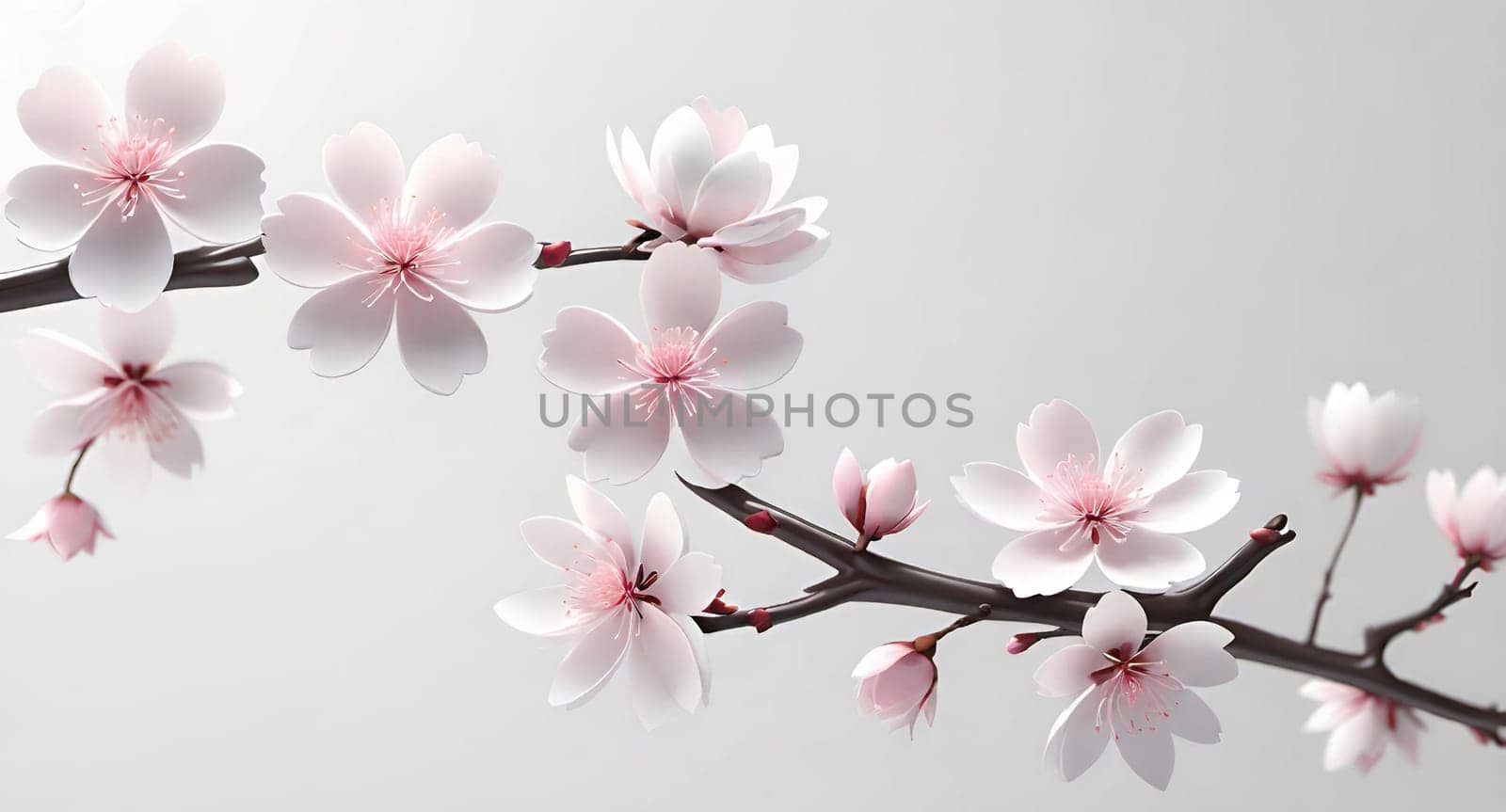 Cherry blossom on background with copy space for your text.Cherry blossom background with place for your text, vector illustration.Blossoming branch of cherry on a pastel background.Cherry blossom flowers on background.