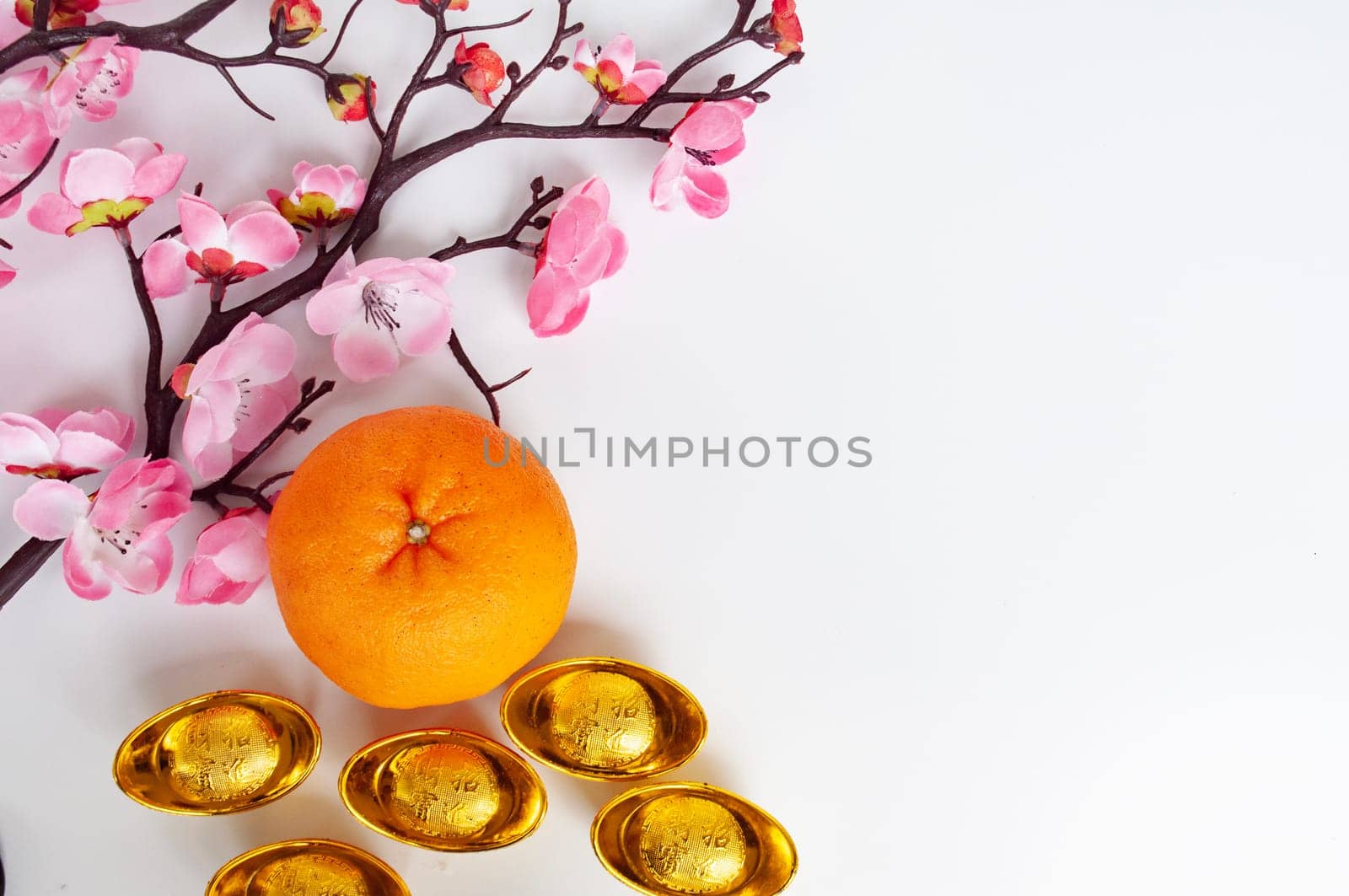 Chinese New Year decoration with customizable space for text or wishes. Copy space