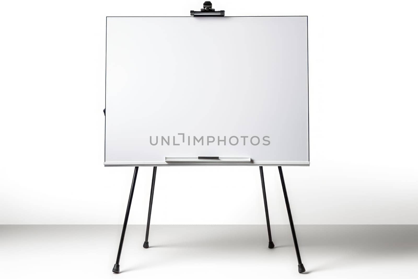 White meeting white board stand. Generative AI.