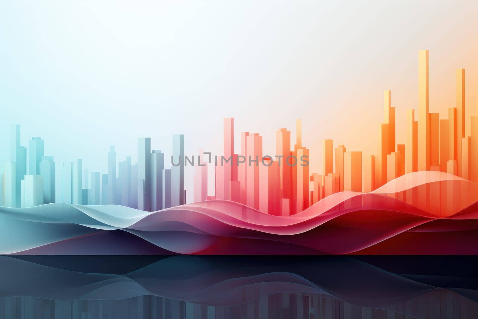 Blue modern business slide abstract background. Generative AI.
