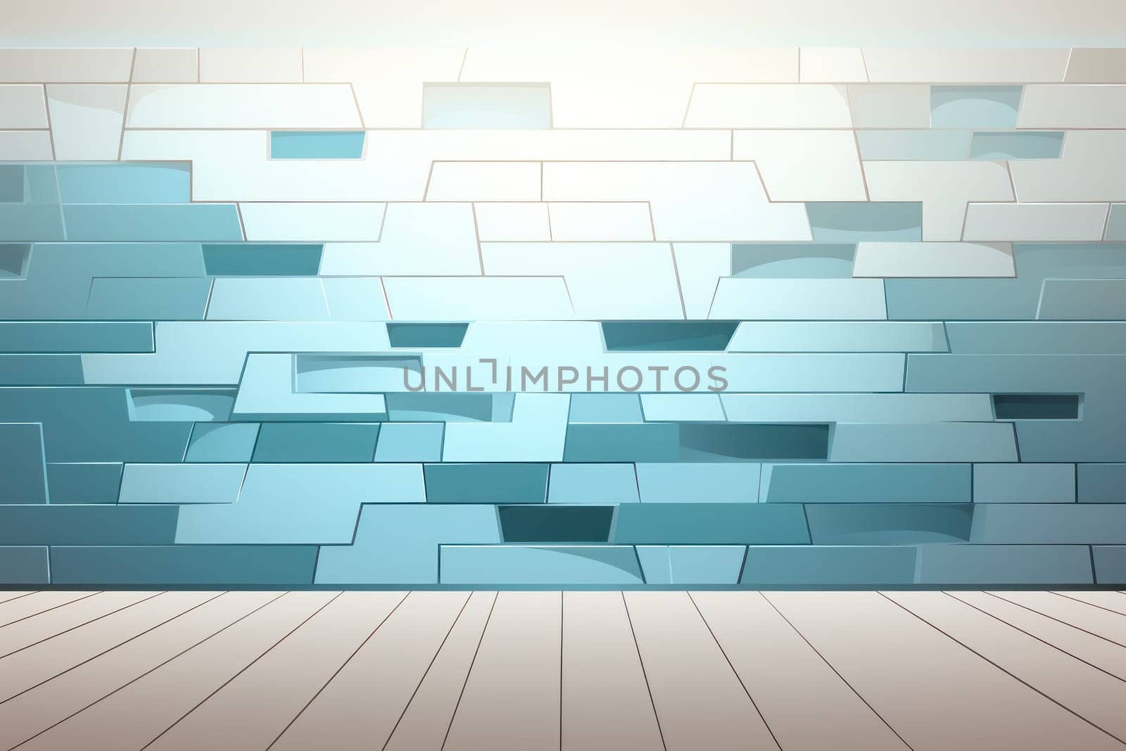 A wall walling ,flat Animation for textbook, colors shades of light blue. Generative AI.
