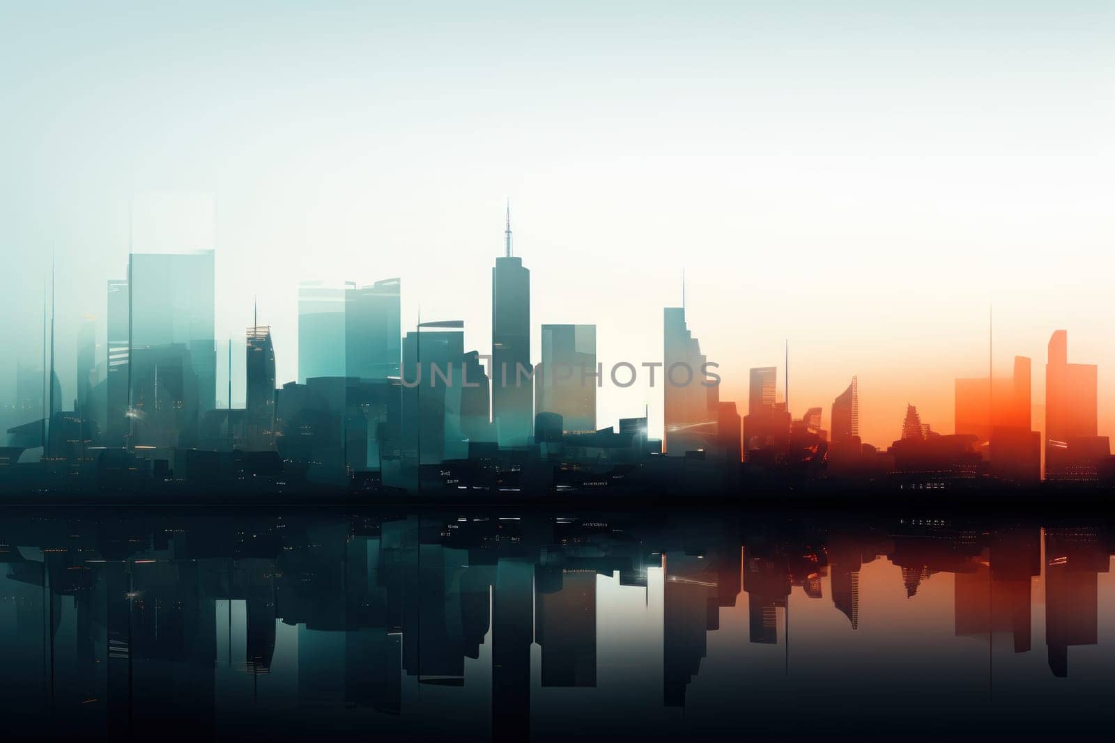 Blue modern business slide abstract background. Generative AI.