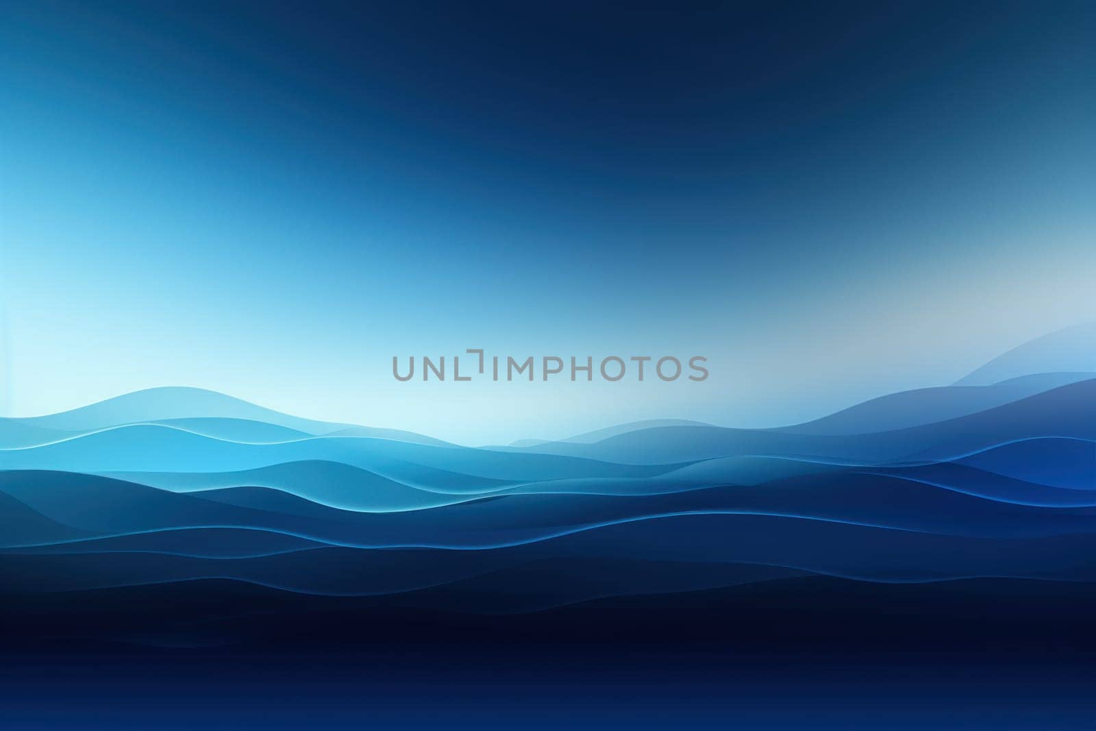 Dark Blue and blue unreal gradient soft background Borderless sense. Generative AI.