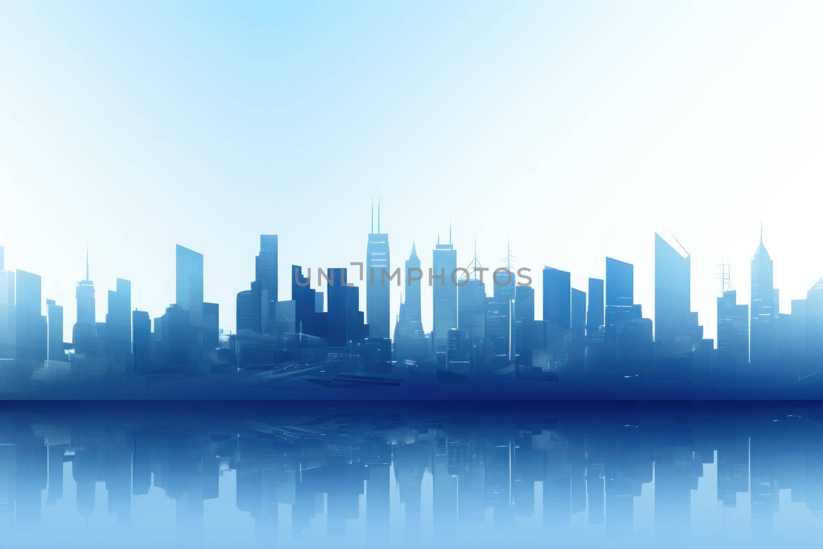 Blue modern business slide abstract background. Generative AI.