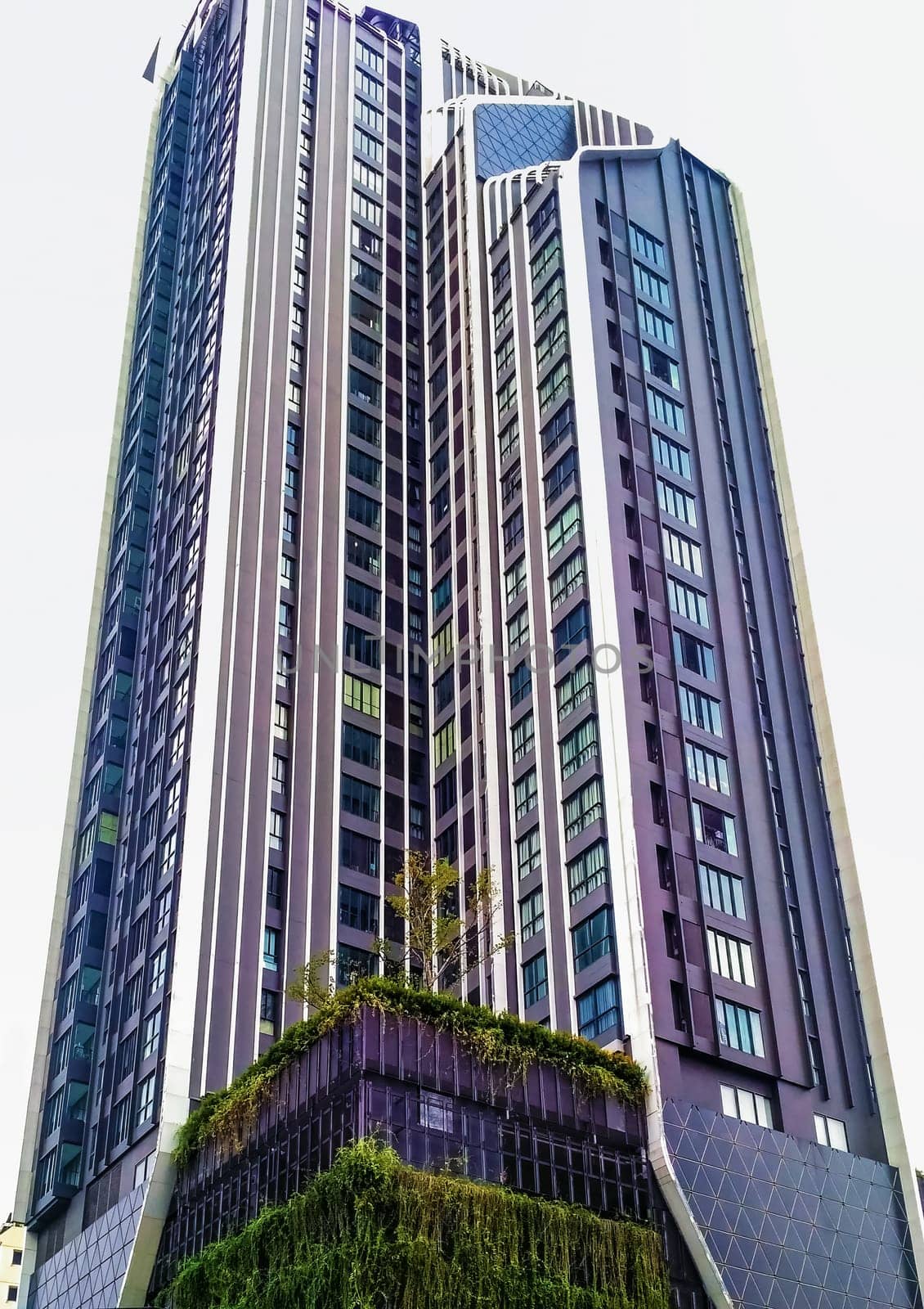 Office building on sky background.