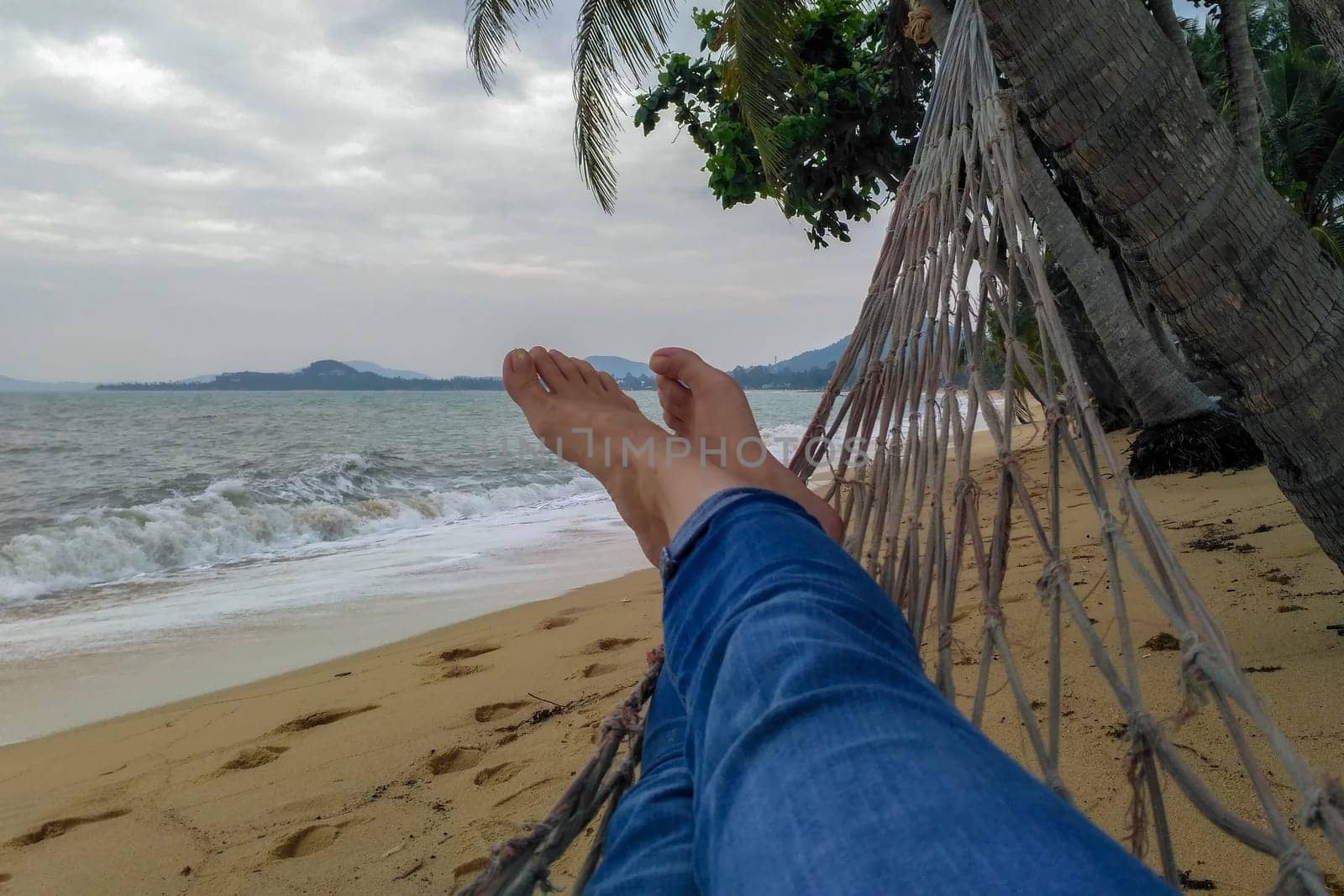view of nice smooth woman’s legs in tropical bliss