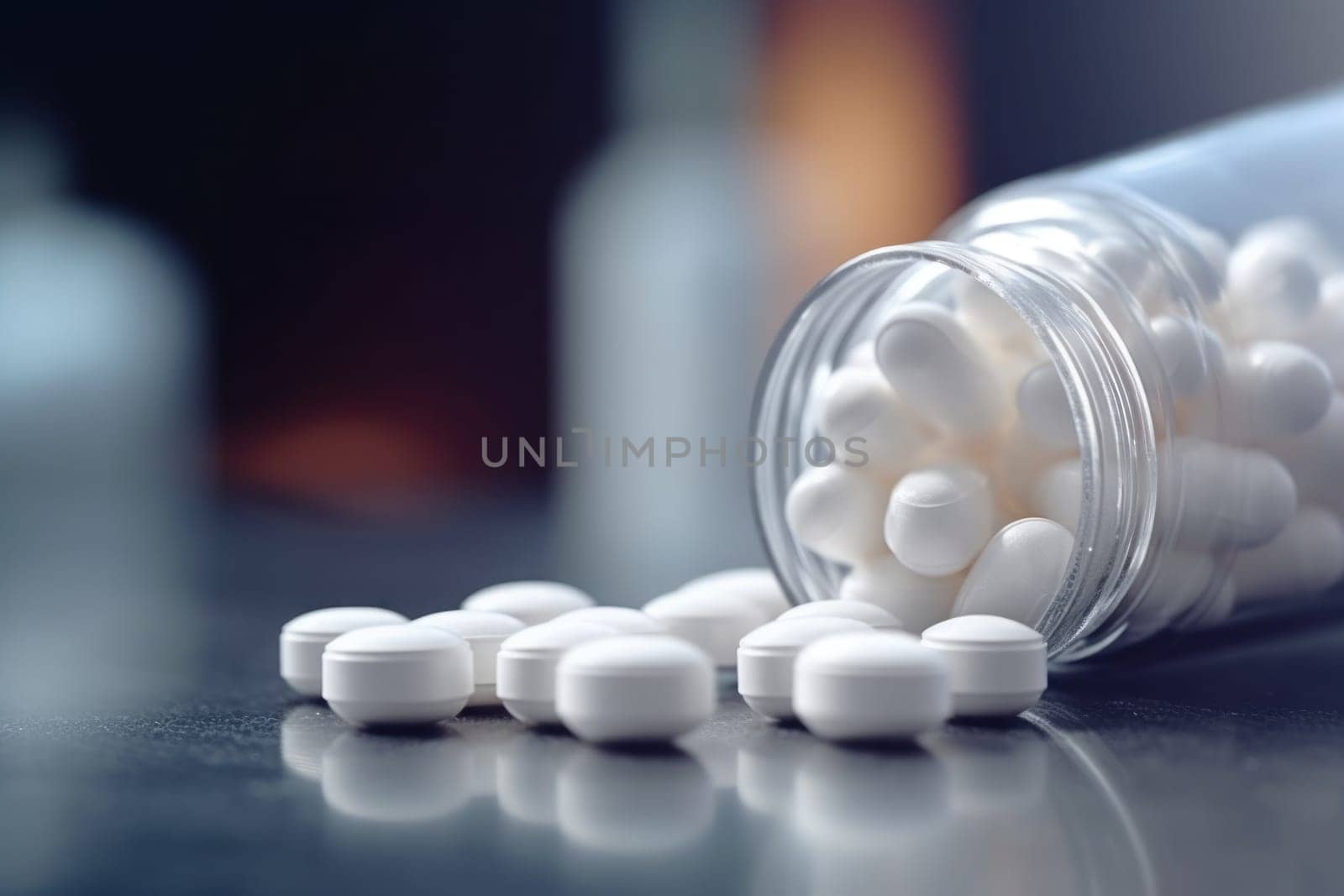 Melatonin Pills Product. Realistic photography. Generative AI.