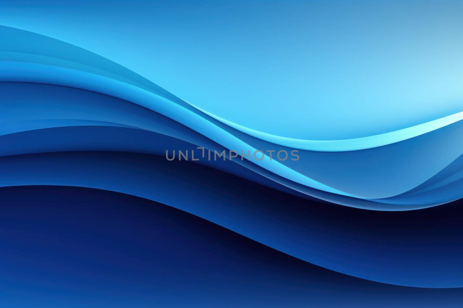 Dark Blue and blue unreal gradient soft background Borderless sense. Generative AI.