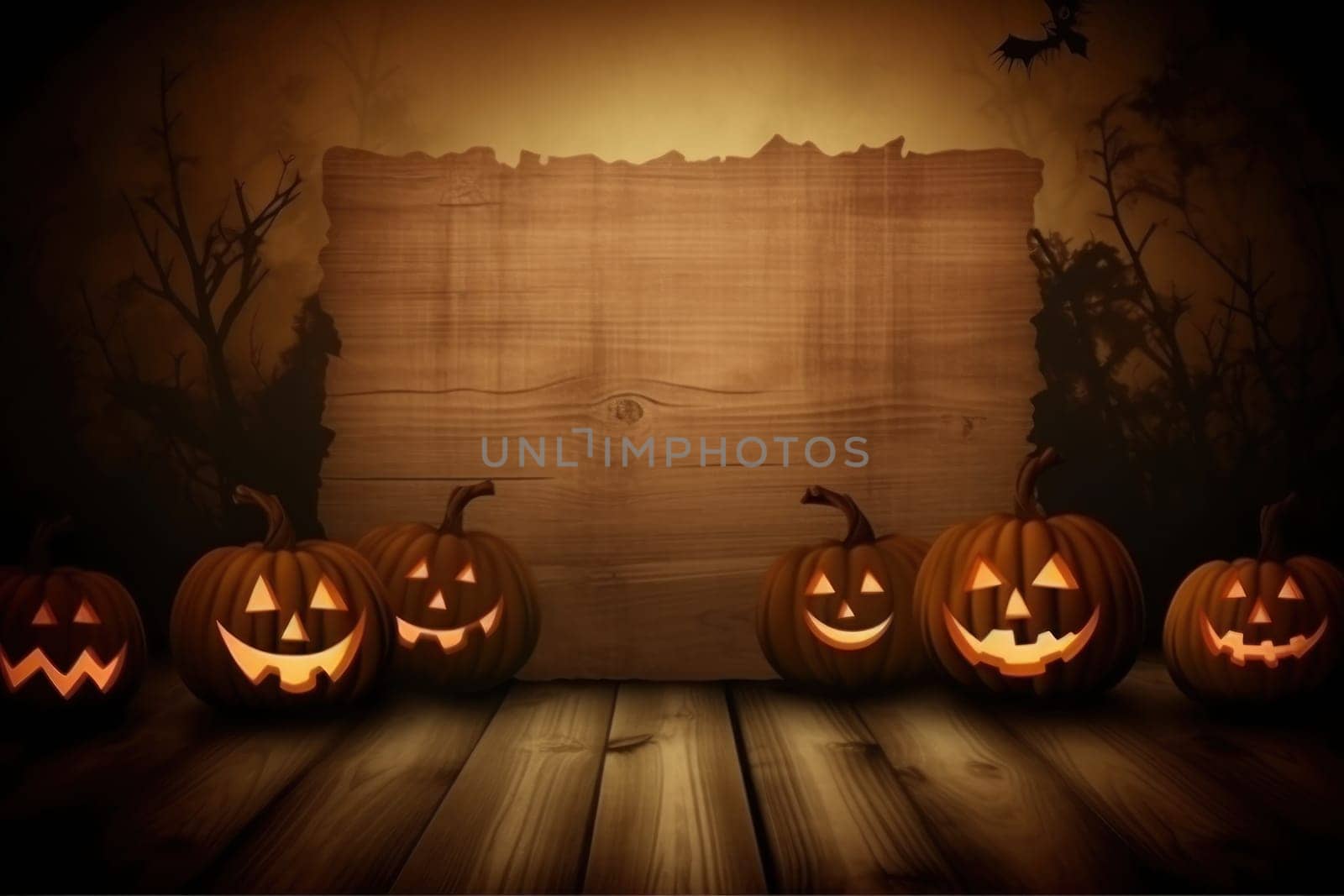 Halloween pumpkin orange Background. Generative AI.