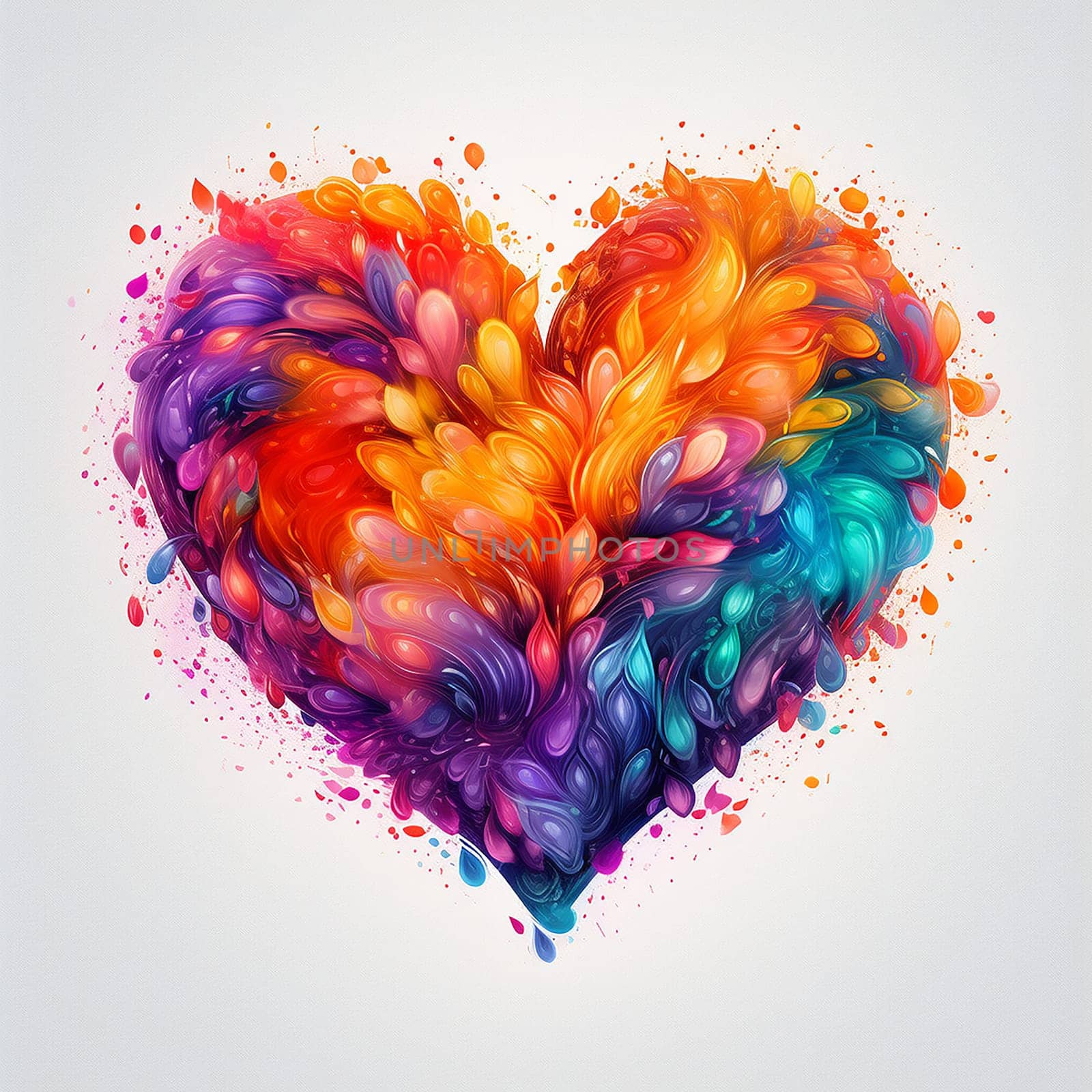 Colorful heart illustration with vibrant swirls representing love or emotion