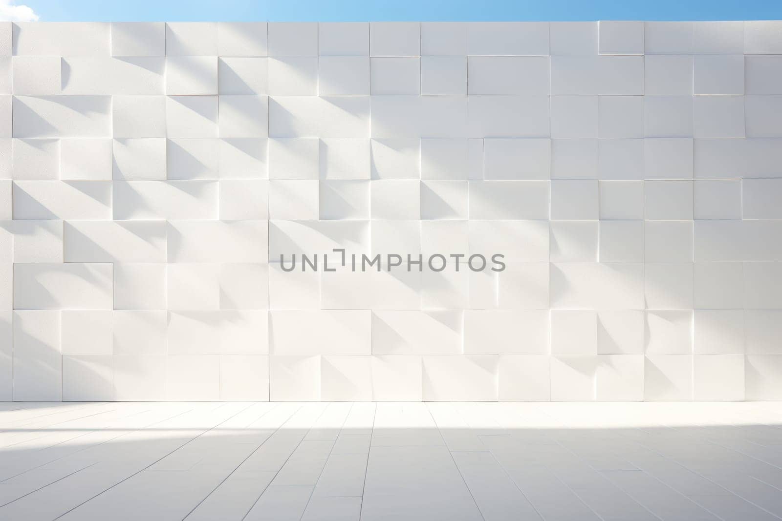 3D White Wall photo-realistic, ultra sharp. Generative Ai.