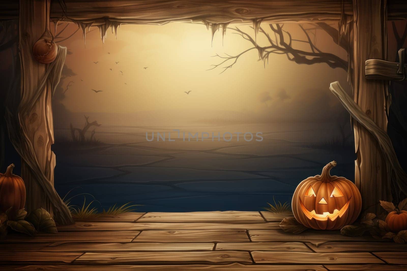 Halloween pumpkin orange Background. Generative AI.