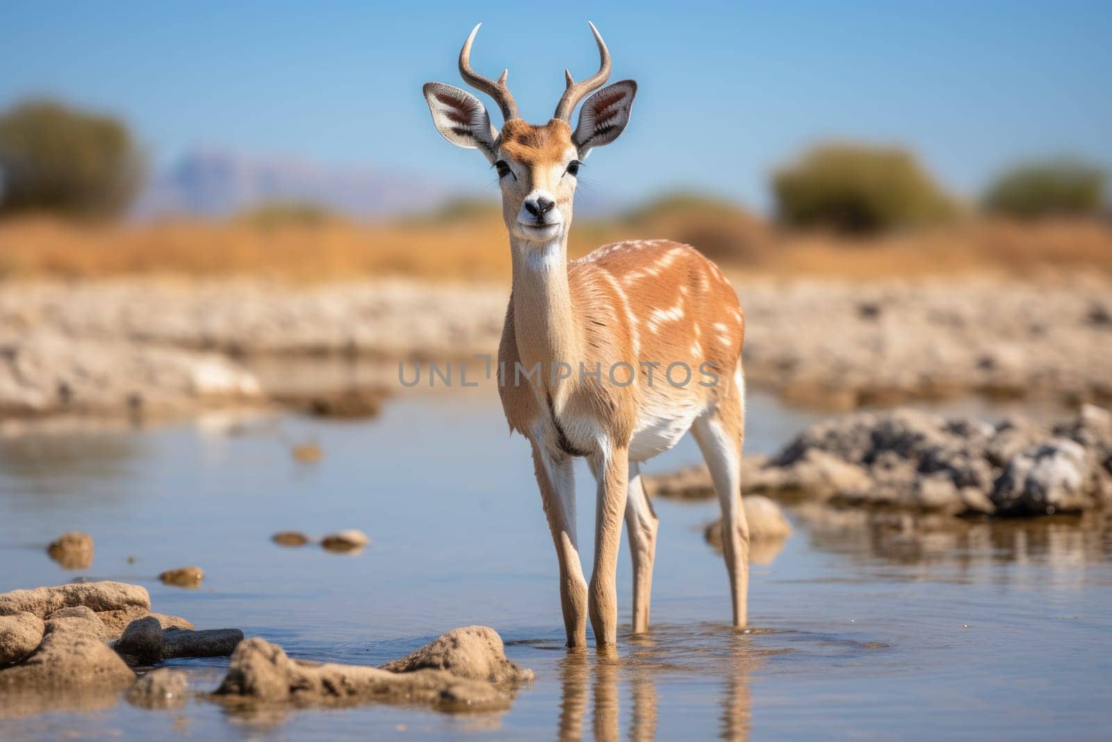 Photos of various wildlife along the way in Namibia. Generative AI.