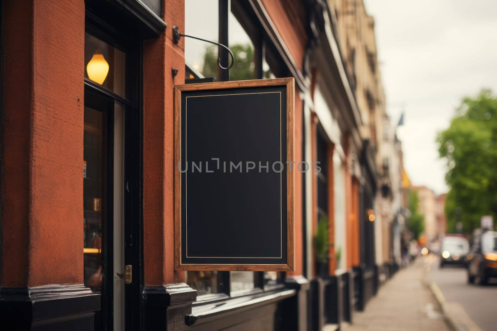 Shop sign, shop sign mockup, mockup, high detailed. Generative AI.