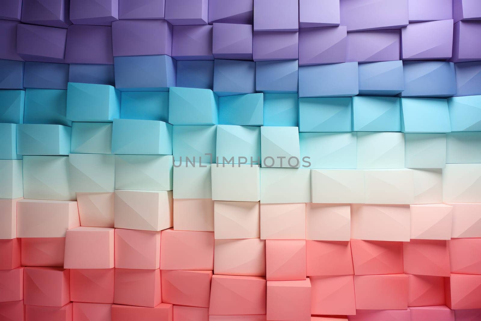 Abstract geometric rainbow colors color 3d background. Generative AI.