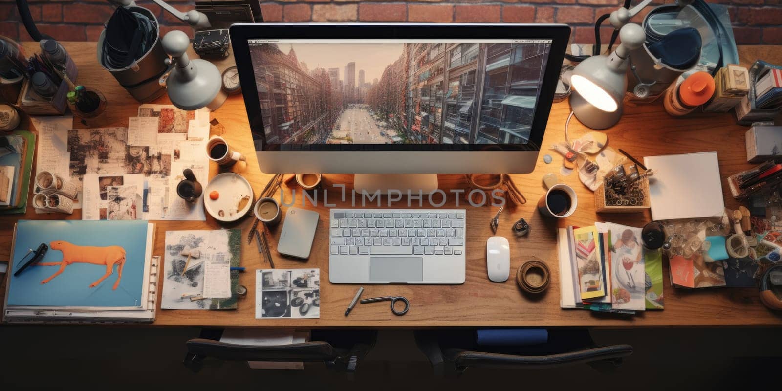 professional graphic designer desk. ai generated by Desperada