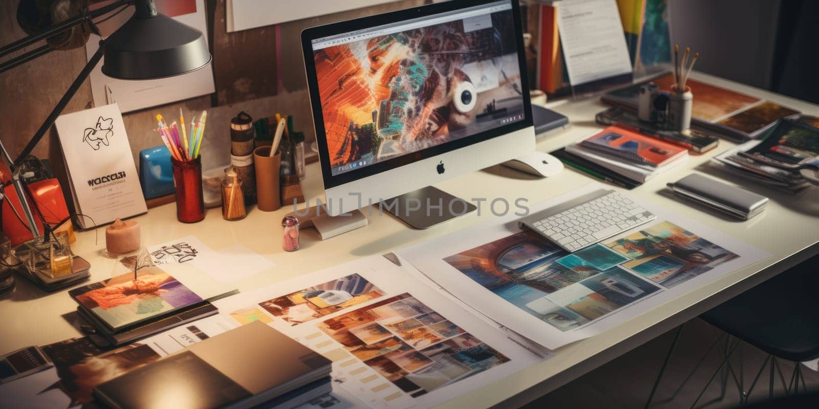 professional creative graphic designer desk. ai generated