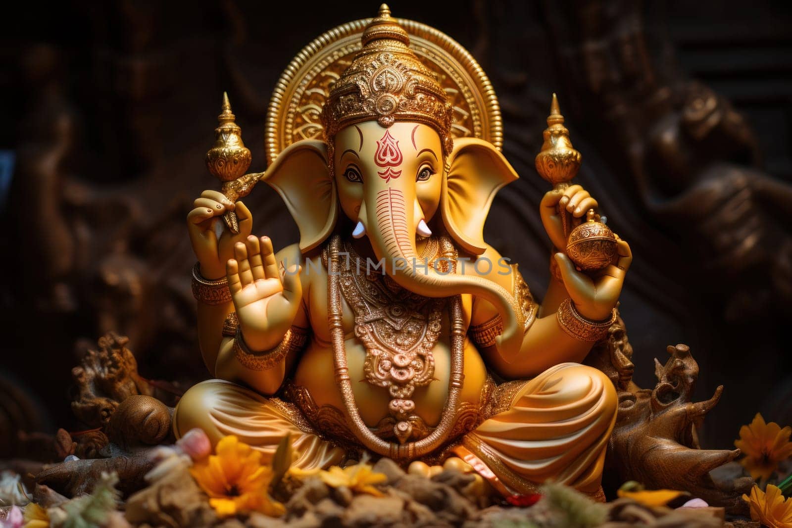 Ganesh an important image during Diwali. Generative AI.