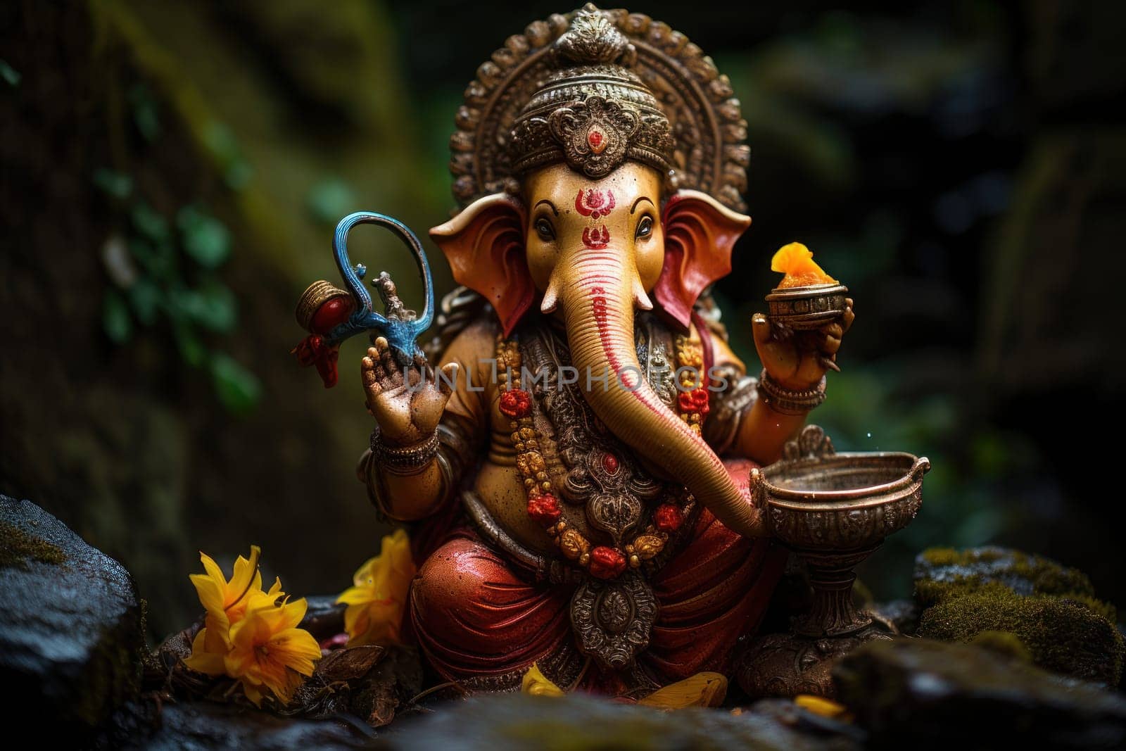 Ganesh an important image during Diwali. Generative AI.