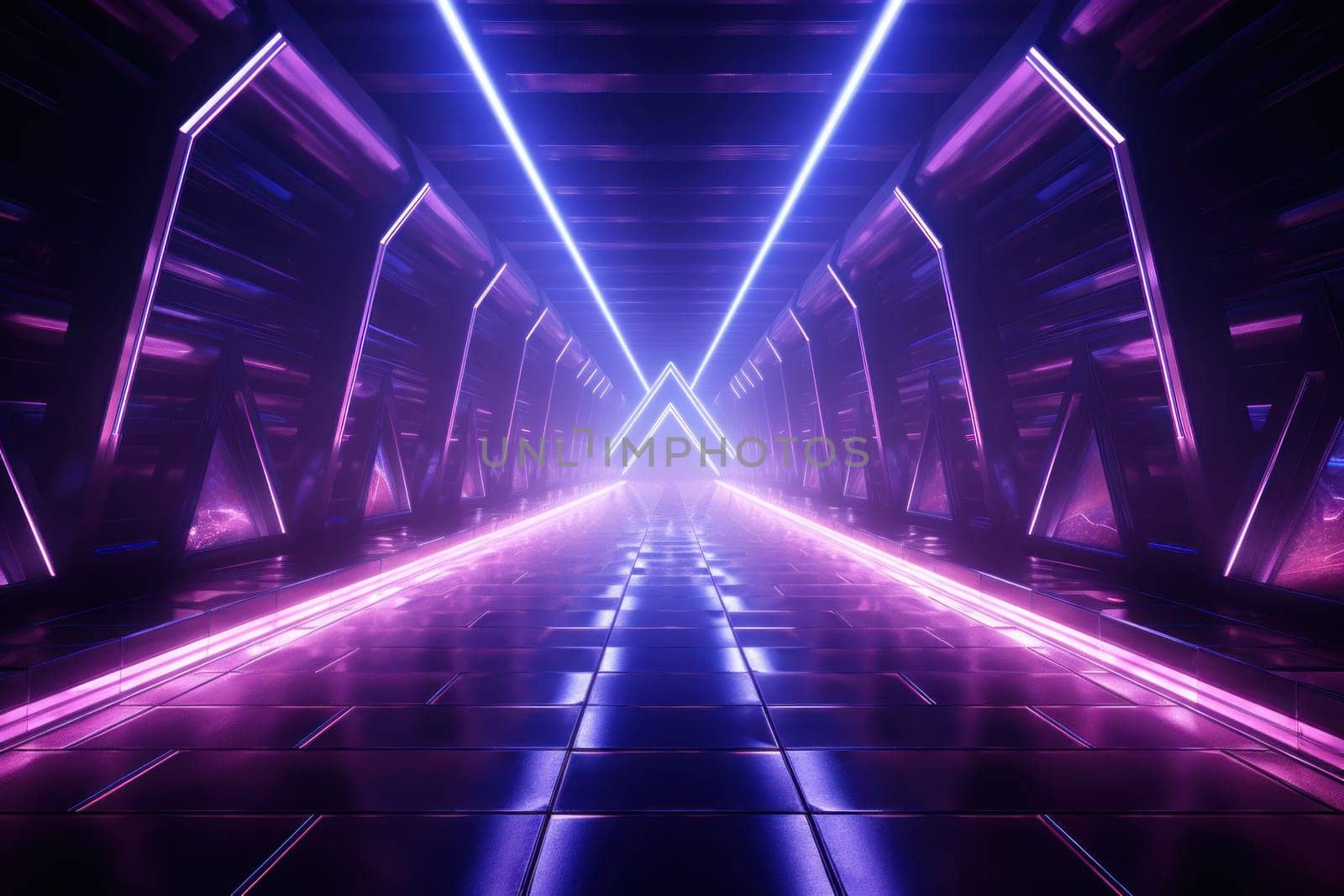 Geometry Background Laser 3D graphics Template Stage Set Abstract technology . Generative AI.