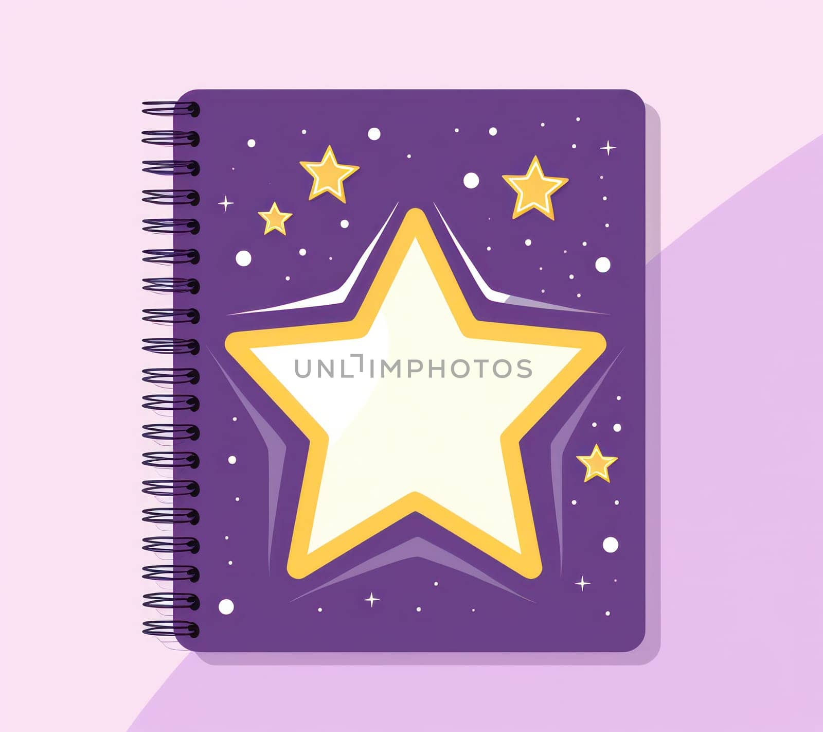 Blank Notebook with Paper and Pencil Icon on Glowing Pink Background: A Dreamy Open Diary for Learning and Creativity