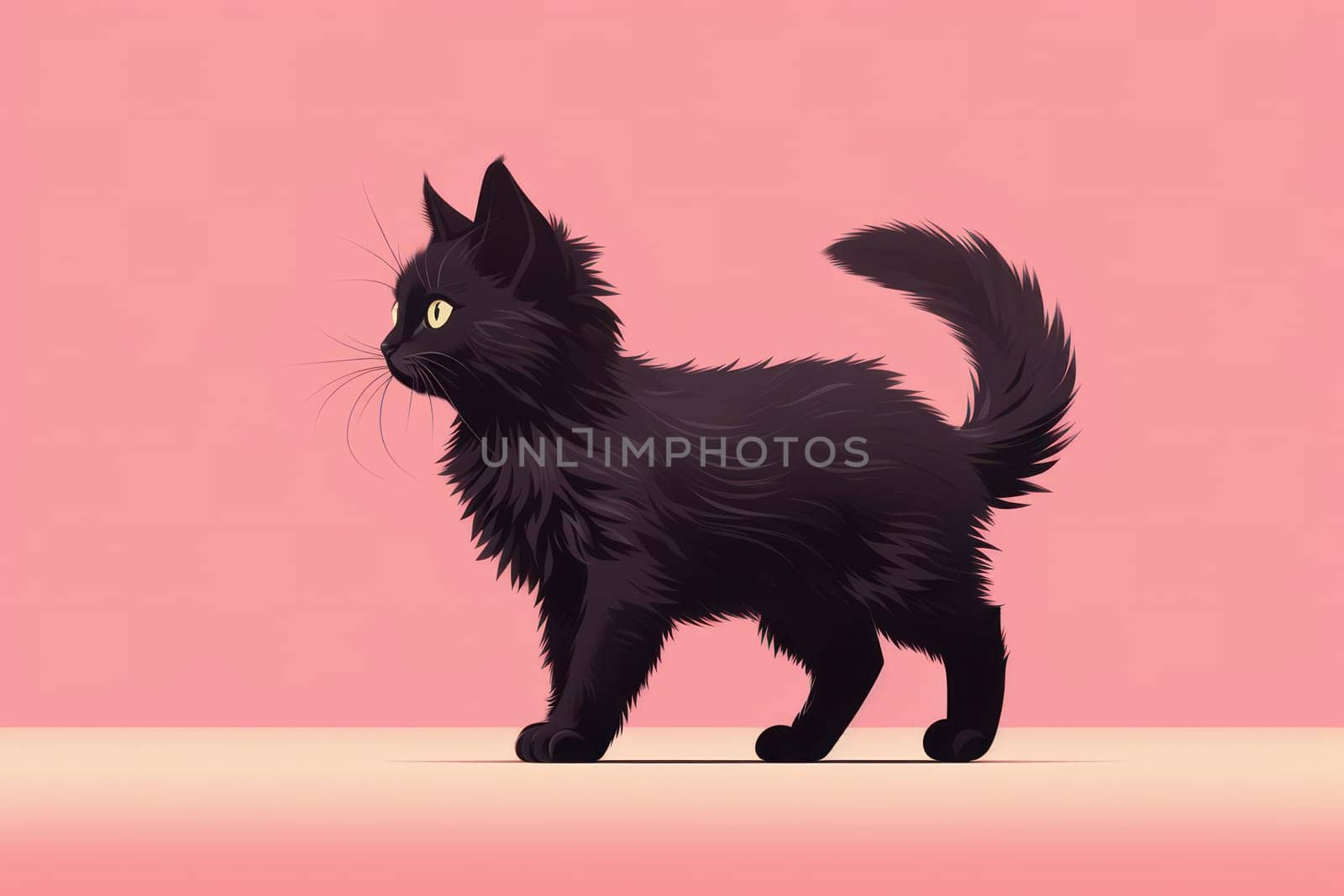 Cute and Funny Kitten with Fluffy Fur on White Studio Background