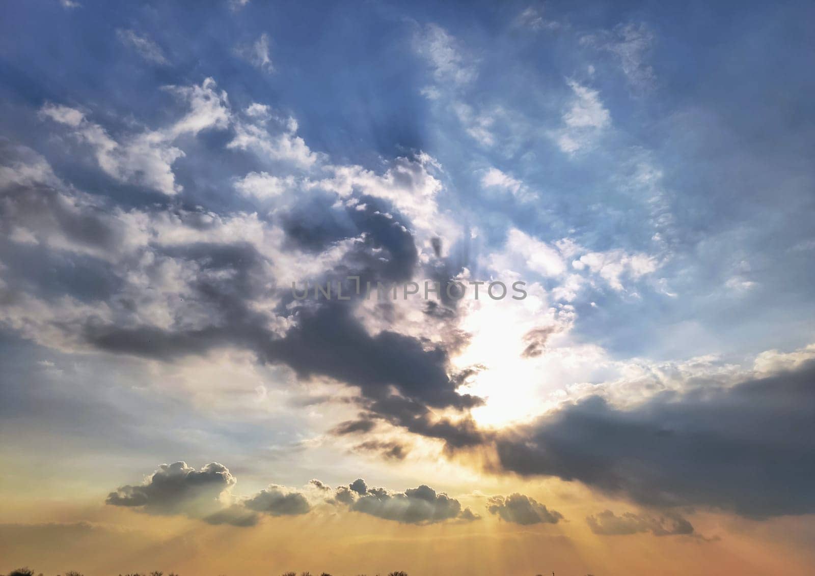 Colorful cloudy sky at sunset. Gradient color. Sky texture, abstract nature background. download image by igor010
