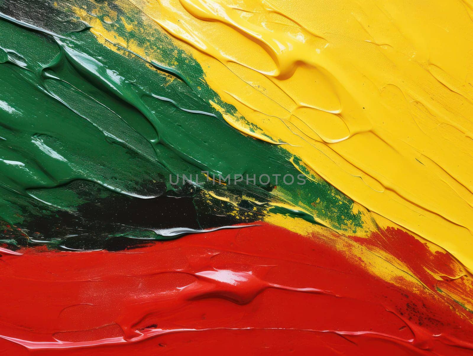 Lithuanian Flag: A Colorful Abstract Celebration of National Pride and History on Vintage Silk Fabric