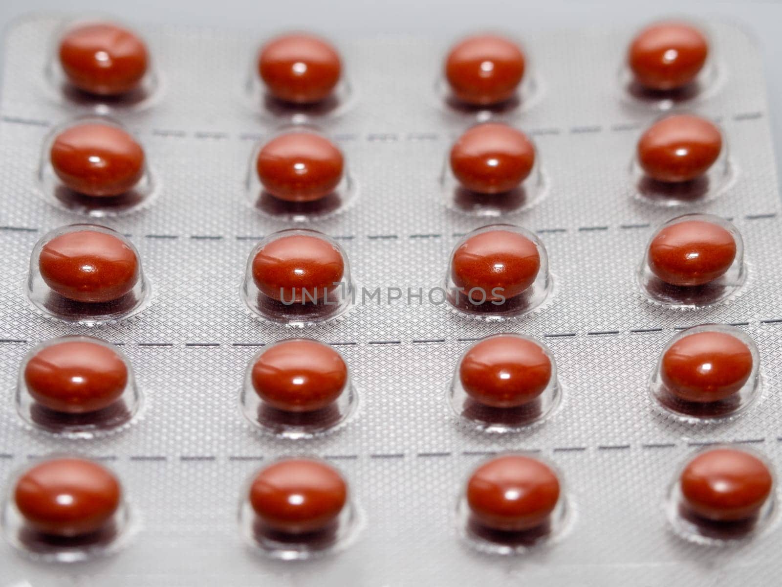 Closeup photo of blister pack with pills.