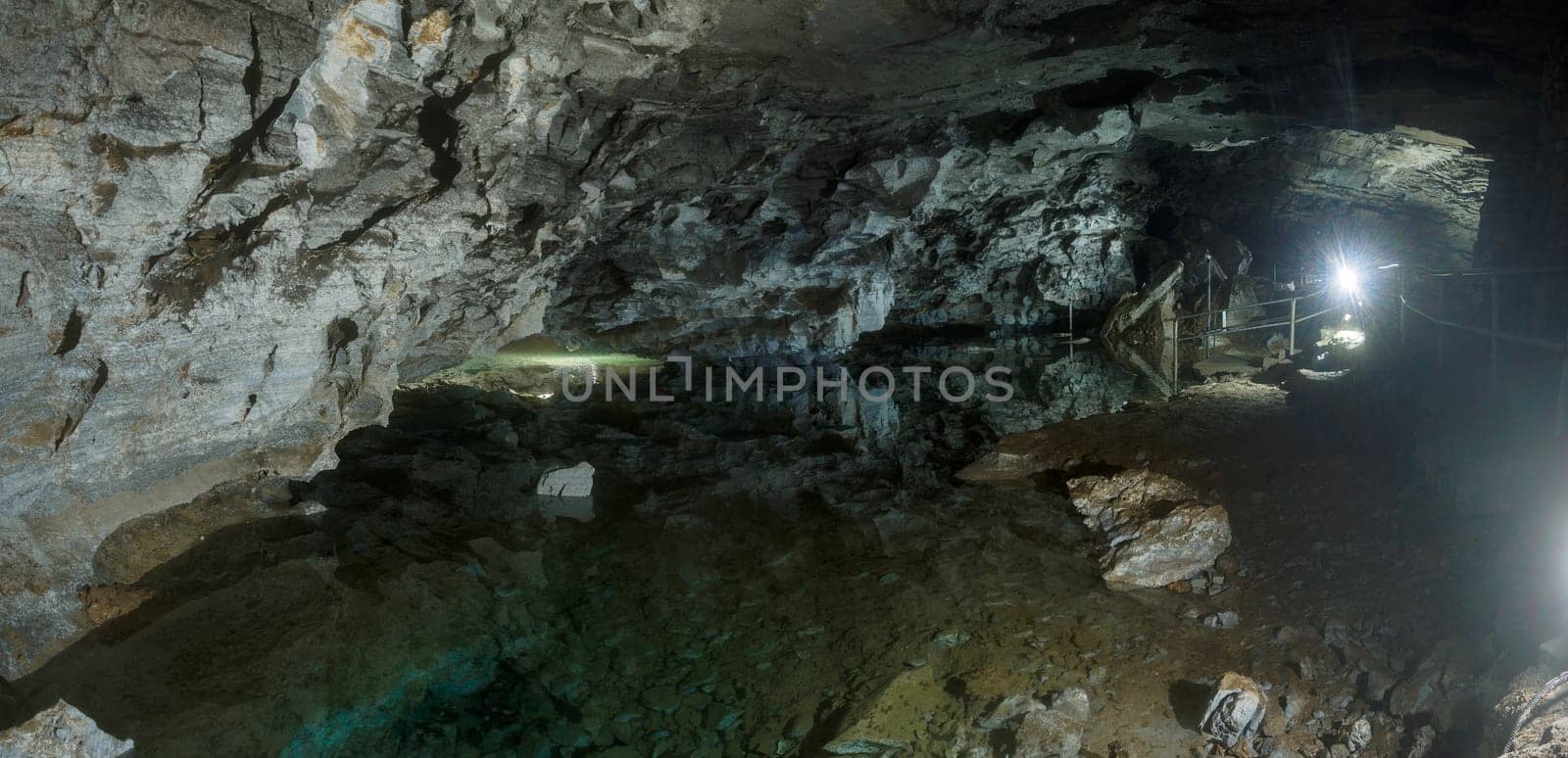 Kungur, Russia - December 9, 2020. Kungur Ice Cave. One of the largest karst caves.