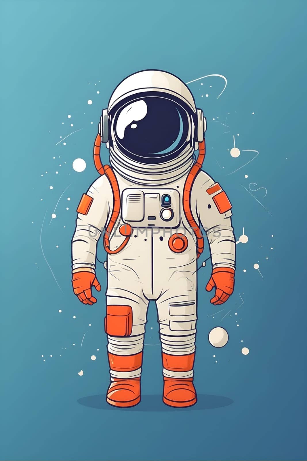 Astronaut in Space Suit With Floating Bubbles, Extravehicular Activity. Generative AI. by artofphoto