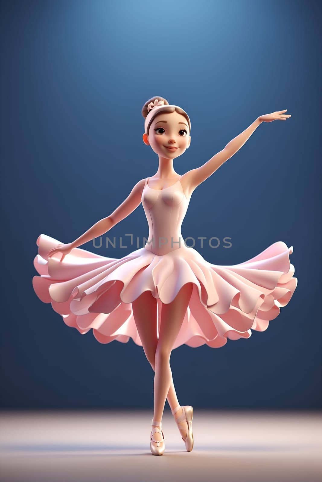 Ballerina in Pink Dress Poised for Picture. Generative AI. by artofphoto