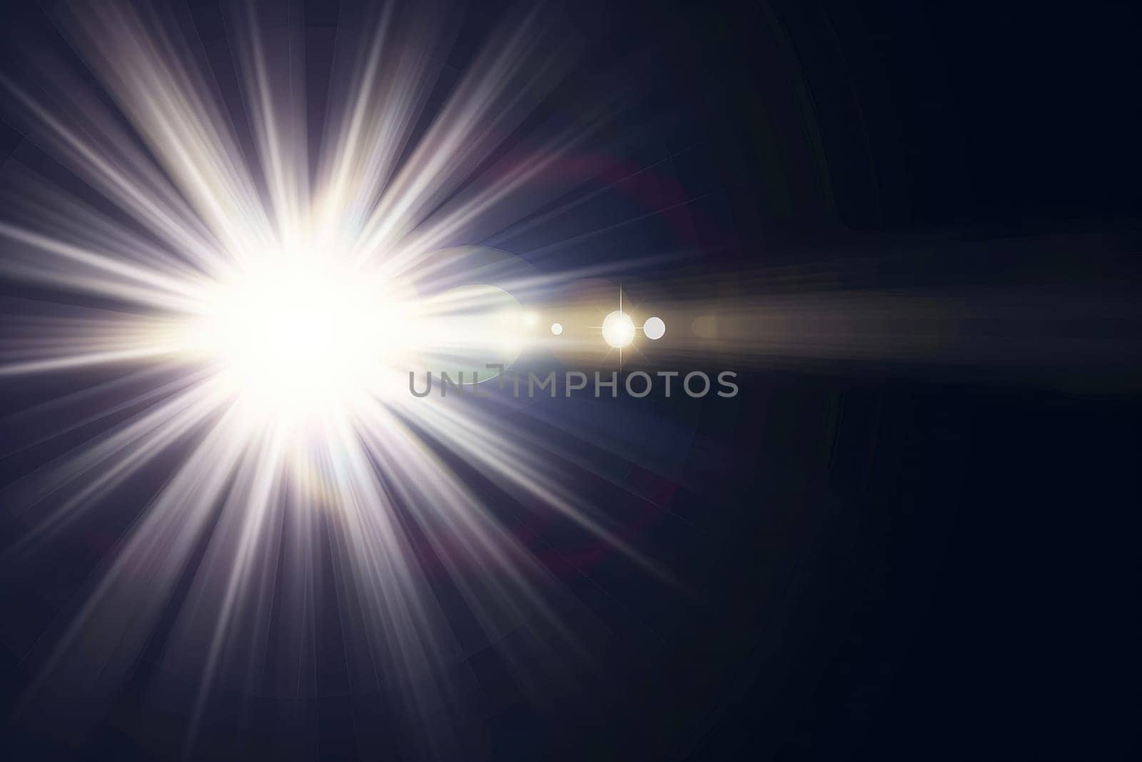 Lens flare, Shining sun glare rays. Background Generative AI by itchaznong