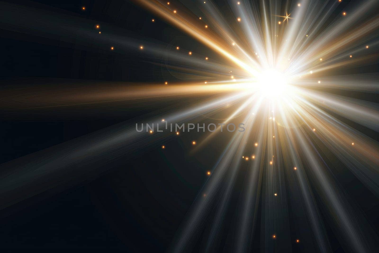 Lens flare, Shining sun glare rays. Background Generative AI by itchaznong