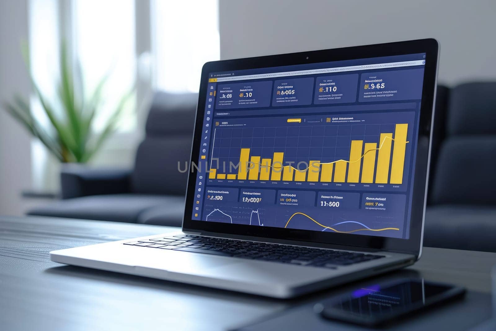 Business finance chart document report. Generative AI.