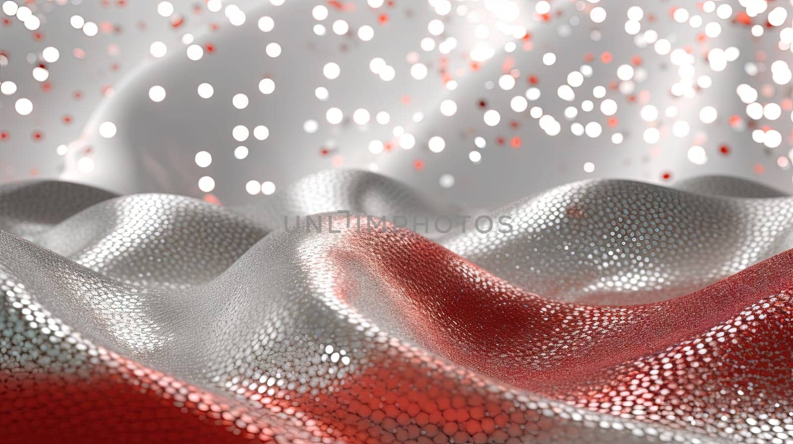 Abstract shiny background with red glitter. Scattered confetti sparkles with red color. Generated AI. by SwillKch