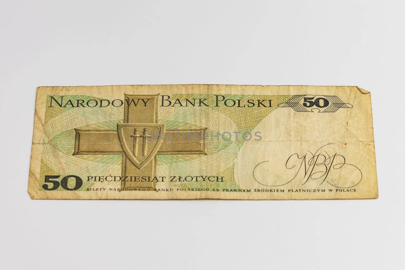 Old Poland banknote of 50 Zloty from 1988 year 