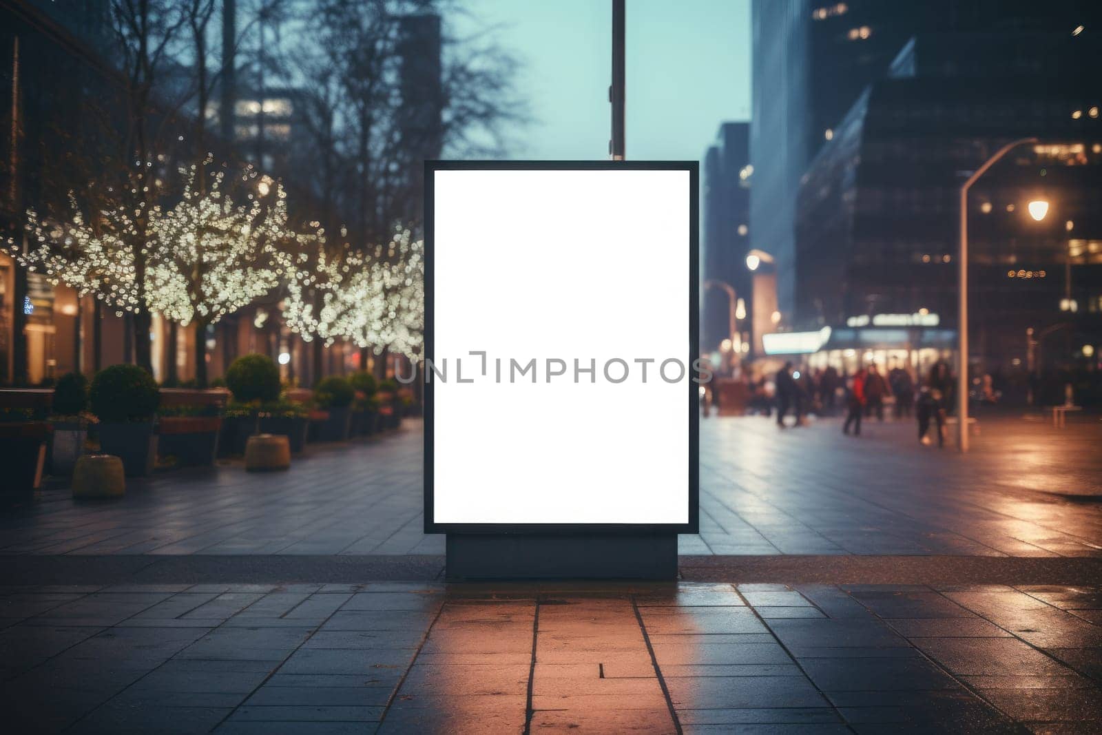 Outdoor ad mockup, fully blurred background. Generative AI by golfmerrymaker