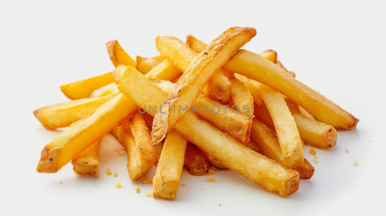 french fries isolated on a white background.