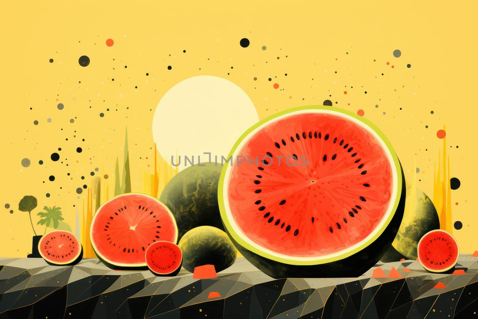 Refreshing Watermelon Slice: Juicy, Sweet, and Fresh Fruit with a Vibrant Summer Background by Vichizh