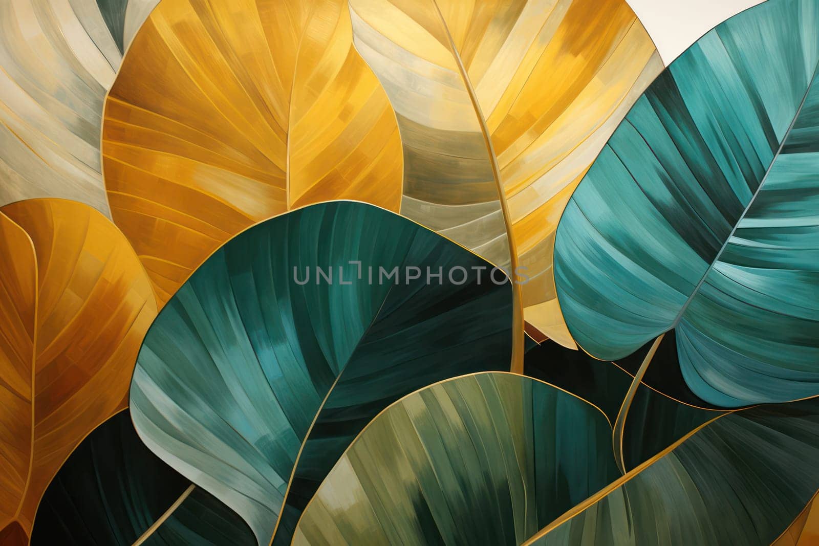 Abstract Nature: Bright Leaves in Tropical Foliage - Green Patterns on a Summer Exotic Wallpaper by Vichizh