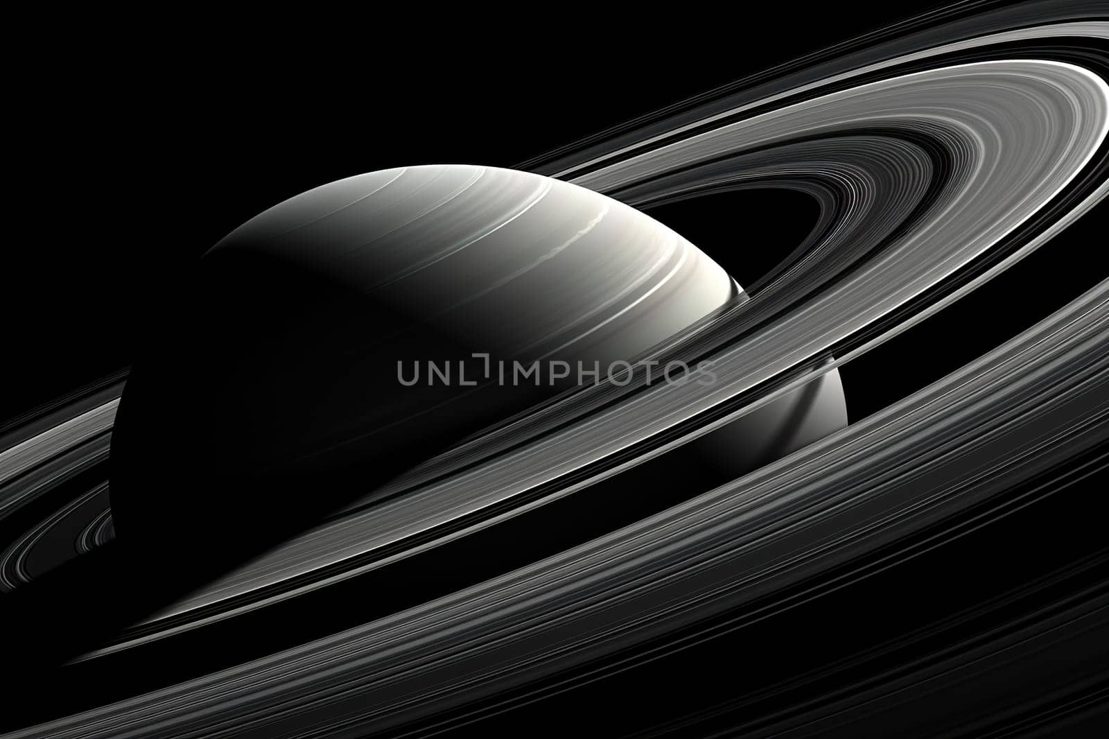 Image of a planet with rings in space. Planet Saturn. Generated by artificial intelligence by Vovmar