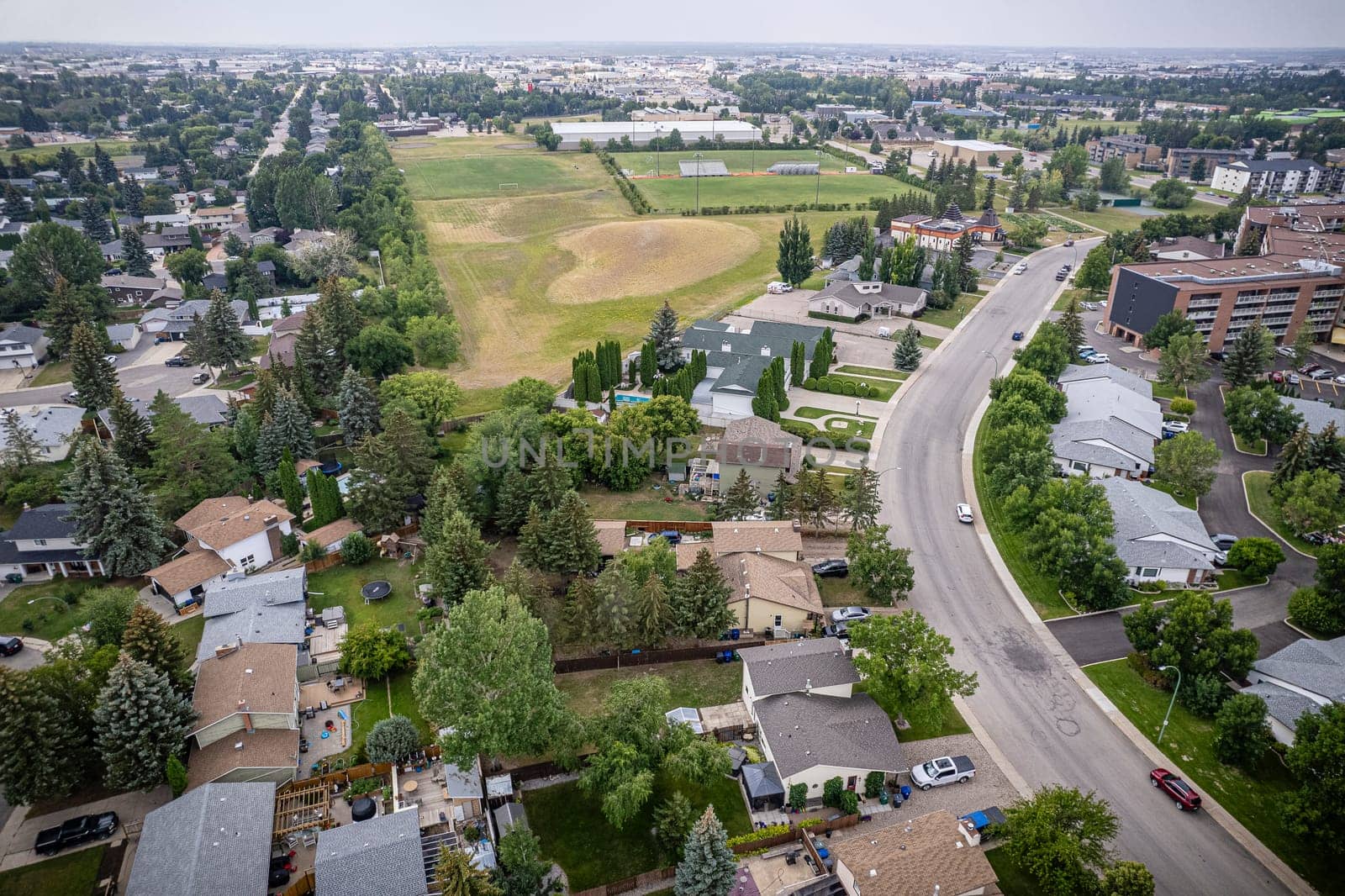 er Heights Neighborhood Aerial View in Saskatoon by sprokop