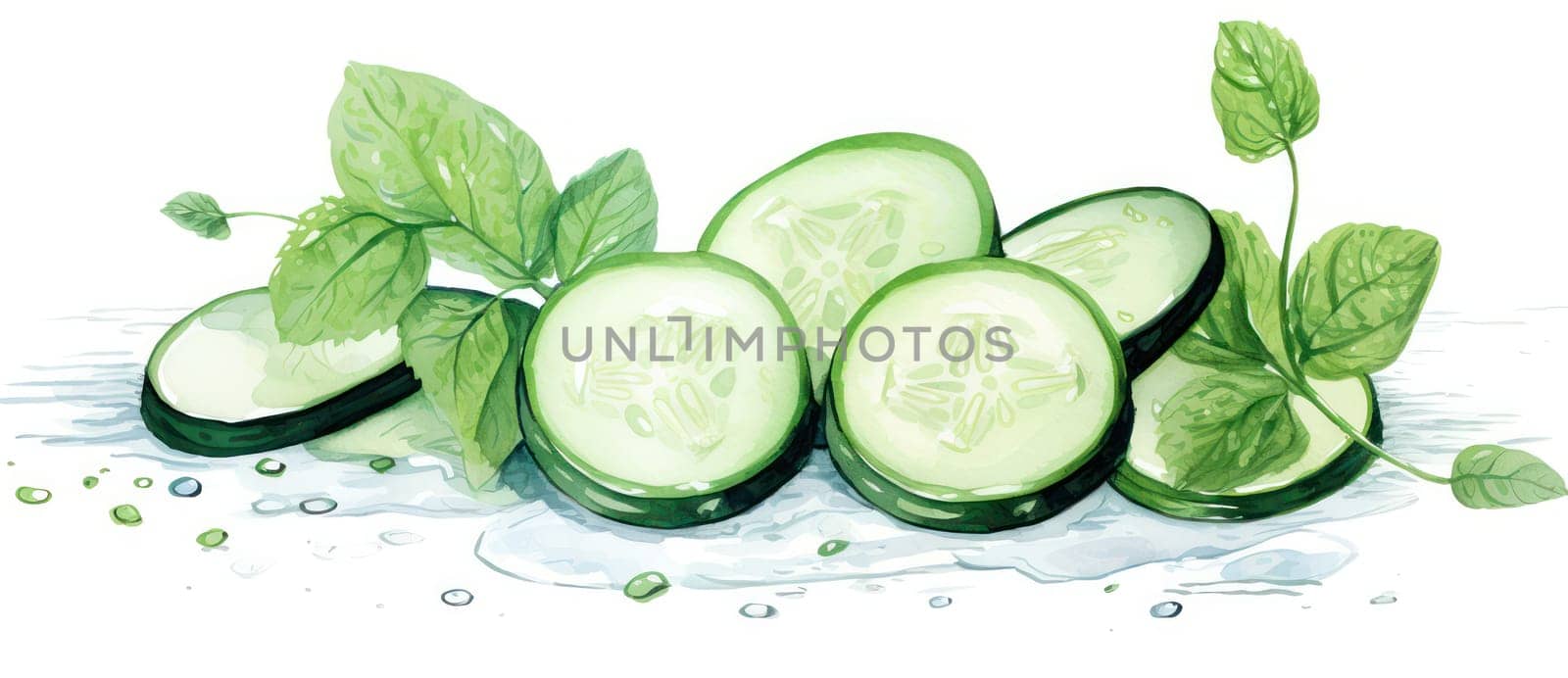 Cucumber, Vegetable, Food: Freshness, Green Organic Fresh Healthy Vitamin Ripe Natural Diet Fruit Background Health Liquid Treatment. by Vichizh
