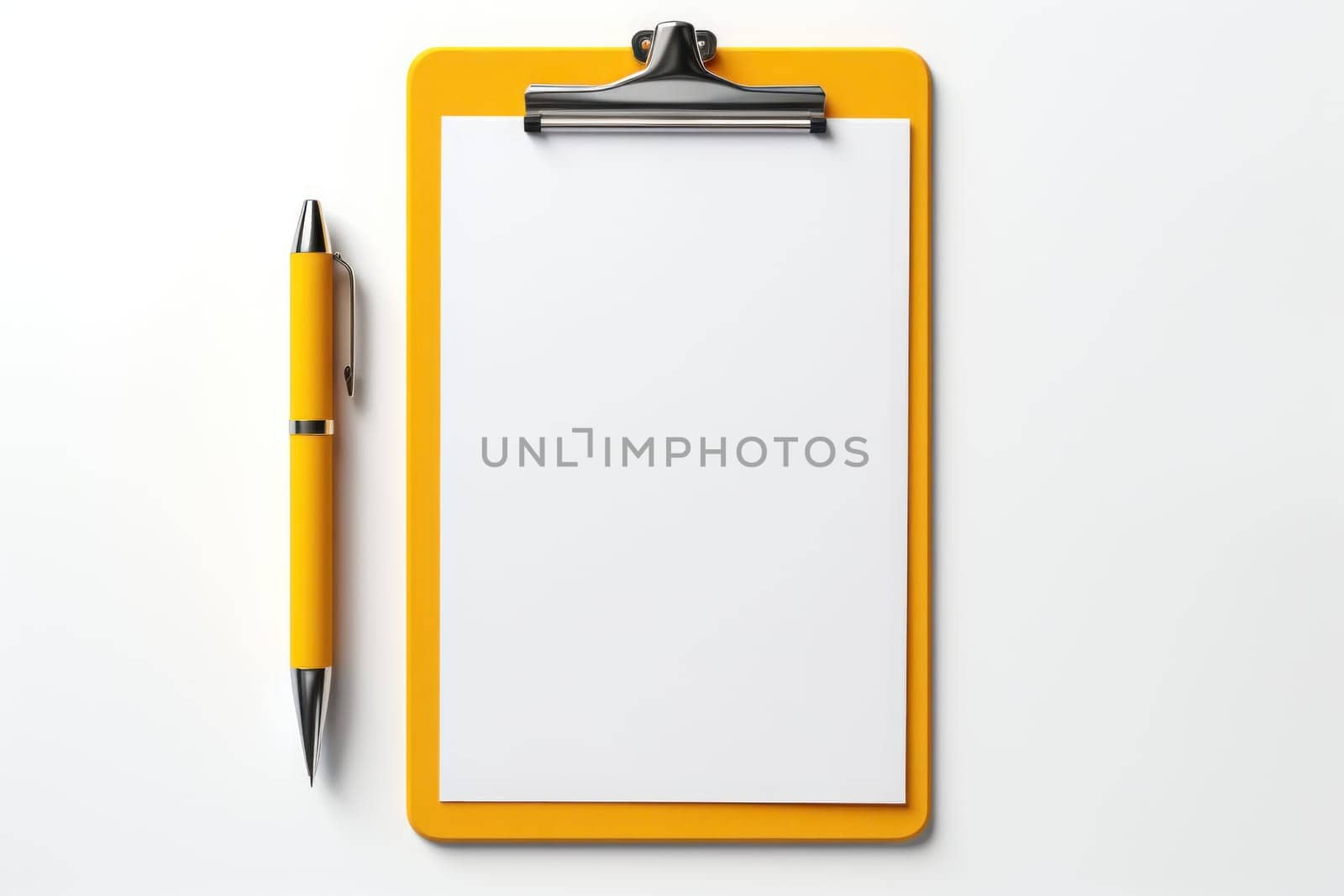 Priority list yellow edge light, white solid background. Generative AI by golfmerrymaker