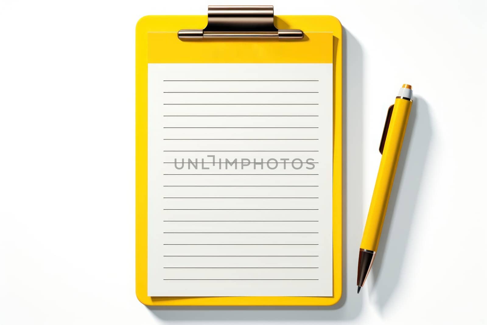 Priority list yellow edge light, white solid background. Generative AI by golfmerrymaker