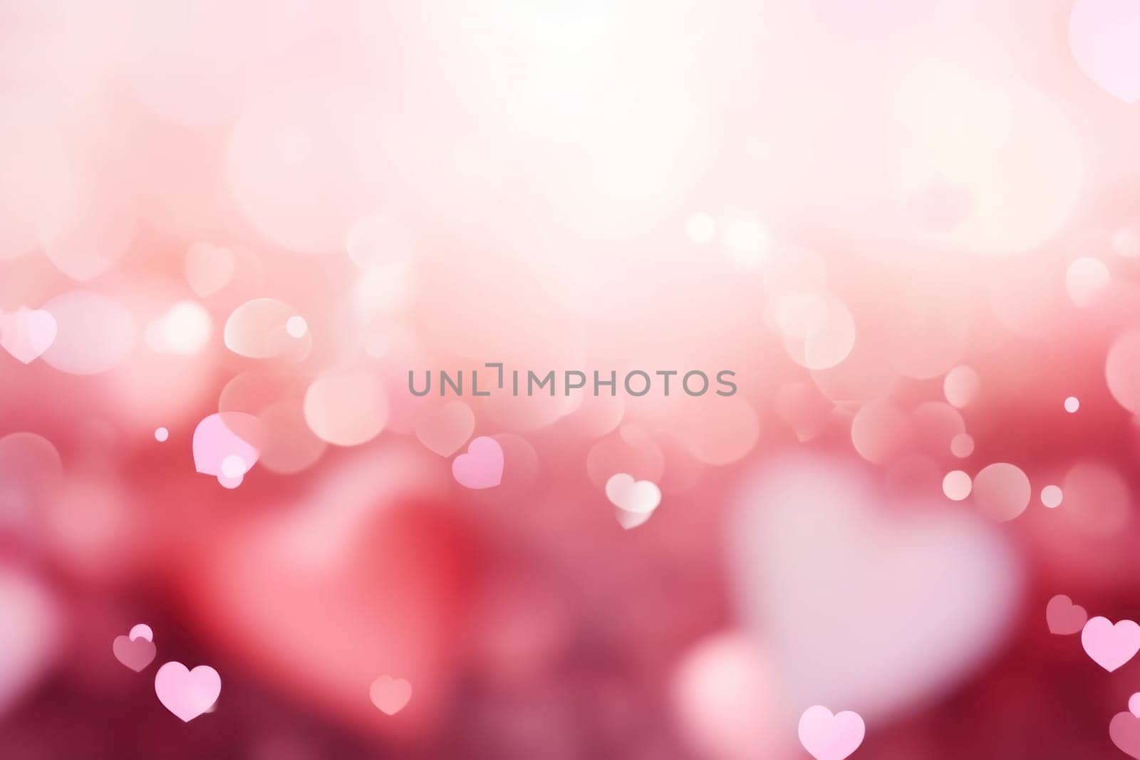 Saint valentine day greeting card bokeh blur background. Generative AI by golfmerrymaker