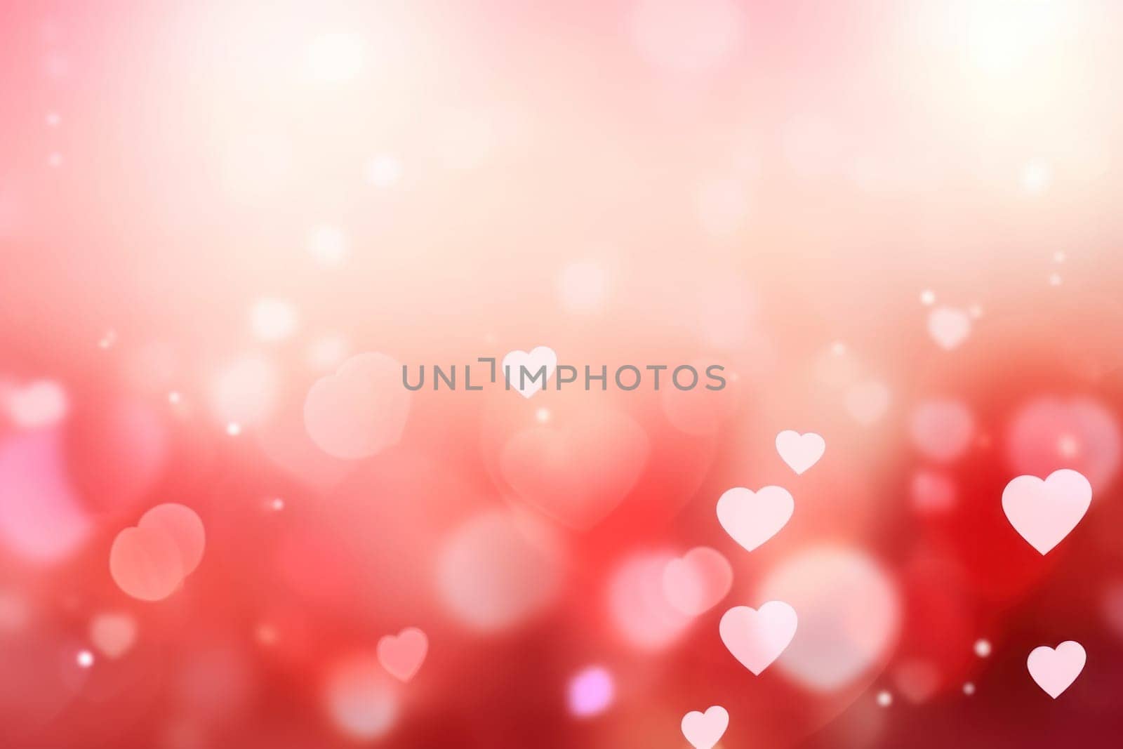 Saint valentine day greeting card bokeh blur background. Generative AI by golfmerrymaker