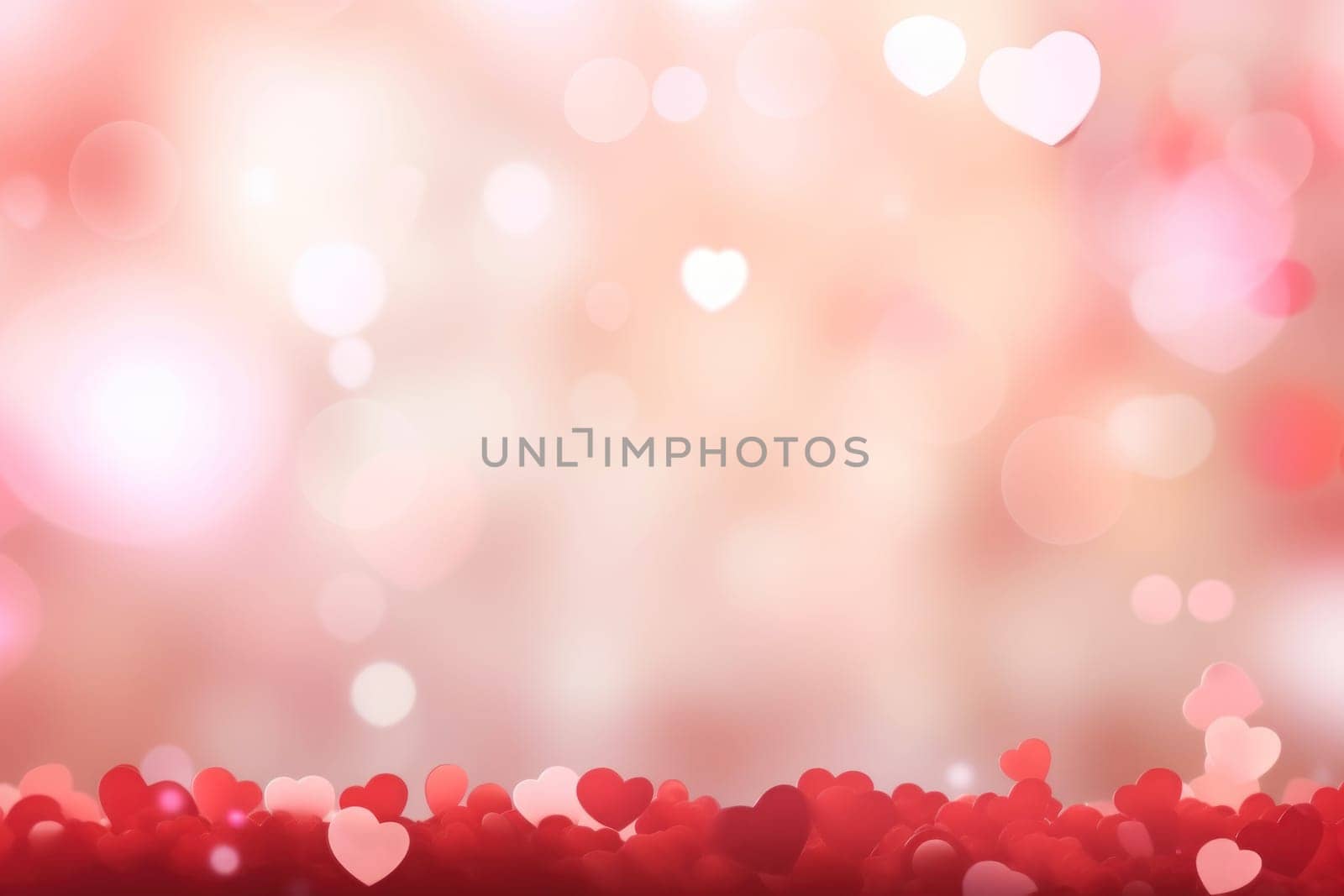 Saint valentine day greeting card bokeh blur background. Generative AI by golfmerrymaker