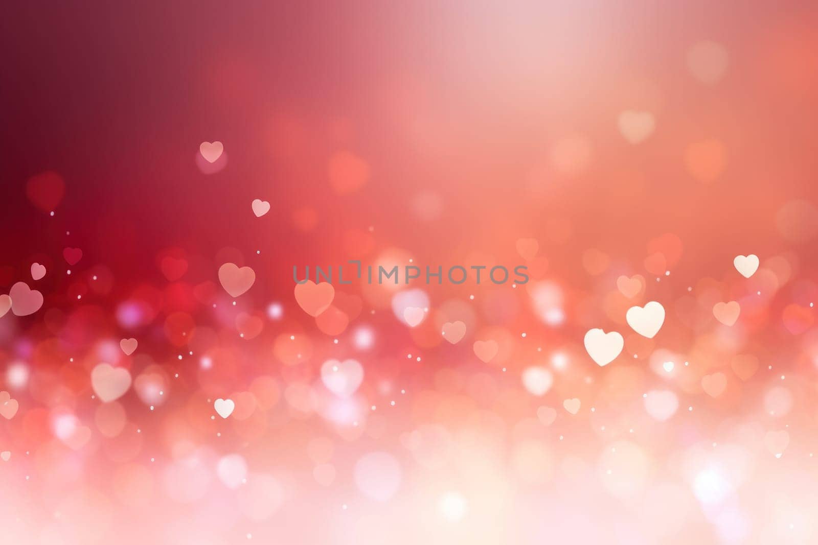 Saint valentine day greeting card bokeh blur background. Generative AI.